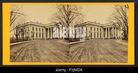 . Maison Blanche, façade nord. Création : 1865-1870. Couverture : 1865-1870. Mentions légales Source : 1865 ?-1870 ?. Point numérique publié le 1-25-2006 ; mise à jour 2-13-2009. 381 White House, North Face, par G. D. Wakely 2 Banque D'Images