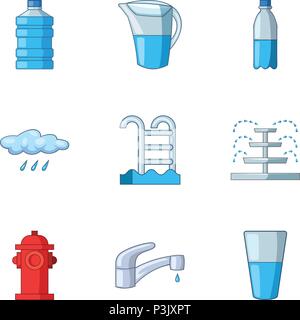 Pour icons set, cartoon style Illustration de Vecteur