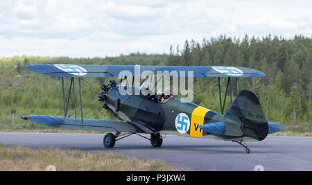 Viima VL des avions d'entraînement, conçu en Finlande et avoir servi la FAF en 1936-1960, participant à 100 ans anniversaire Air Show à Tikkakoski. Banque D'Images