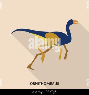 Ornithomimus icône, style plat Illustration de Vecteur