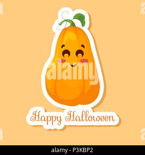 Sticker Halloween citrouille. Happy Halloween illustration vectorielle. Illustration de Vecteur