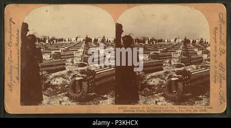 . L'enterrement des victimes de la 'MAine' dans leur dernière demeure, le cimetière d'Arlington, en Virginie, le 28 décembre, 1899. Publié : c1900. Référence : c1900. Mentions légales Source : 1864 ?-1925. Article 3-9-2006 numérique publié ; mise à jour 2-13-2009. 49 L'inhumation des victimes de la "MAine" dans leur dernière demeure, le cimetière d'Arlington, Va., 28 décembre 1899, à partir de Robert N. Dennis collection de vues stéréoscopiques Banque D'Images