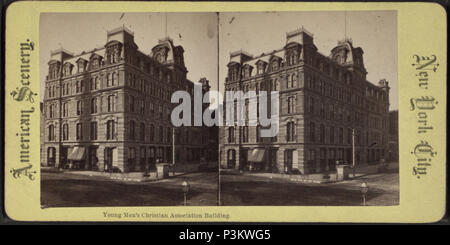 . Young Men's Christian Association bâtiment. Titre alternatif : paysage américain ; New York City, . Référence : [1865 ?-1896 ?]. Point numérique publié alimentation 9-30 -2005 ; mis à jour le 2-11-2009. 389 Young Men's Christian Association, à partir de Robert N. Dennis collection de vues stéréoscopiques Banque D'Images