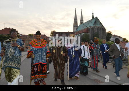 Rois du Cameroun visiter Görlitz et Zgorzelec Banque D'Images