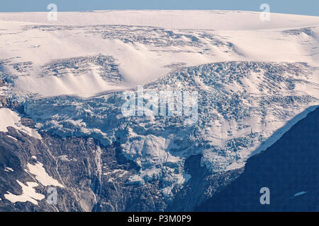 Melkevoll Glacier, une branche de l'glacier Jostedalsbreen, situé en Norvège Stryn Oldedalen,sa taille en fonction de la température/percipation Banque D'Images