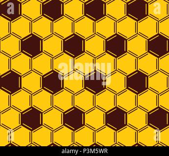 Modèle sans couture en nid d'vecteur. Modèle hexagonal géométrique sur fond jaune Illustration de Vecteur