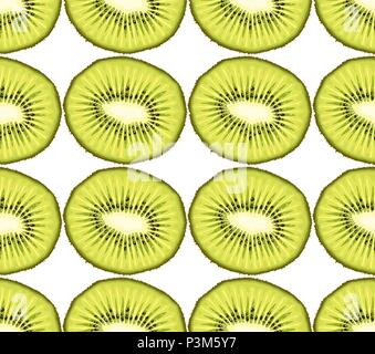 Vector illustration du modèle homogène à partir de tranches de kiwi sur fond blanc Illustration de Vecteur