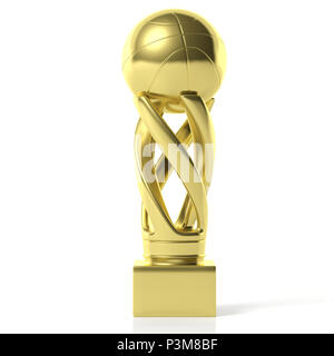 La coupe de basket-ball. Basket-ball golden trophy isolé sur fond blanc. 3d illustration Banque D'Images