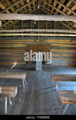 Réplique de la maison de réunion 'Shiloh' qui a donné la guerre civile son nom, Shiloh National Military Park, New York. Banque D'Images