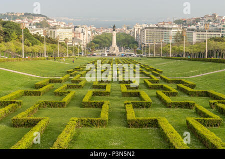 Jardin du parc 'Eduardo VII" à Lisbonne Banque D'Images