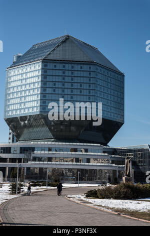 Bibliothèque nationale de la République du Bélarus, Minsk, Biélorussie. Banque D'Images