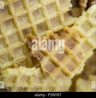 Gaufres gaufre texture,libre,gaufre sur un fond de bois Banque D'Images