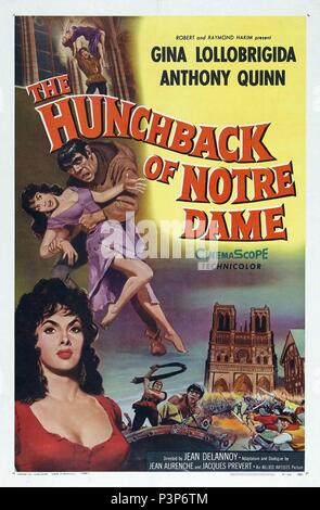 Titre du film d'origine : NOTRE DAME DE PARIS. Titre en anglais : Le Bossu de Notre-Dame. Directeur du film : JEAN DELANNOY. Année : 1956. Credit : PARIS-FILM PRODUCTIONS/Allied Artists / Album Banque D'Images