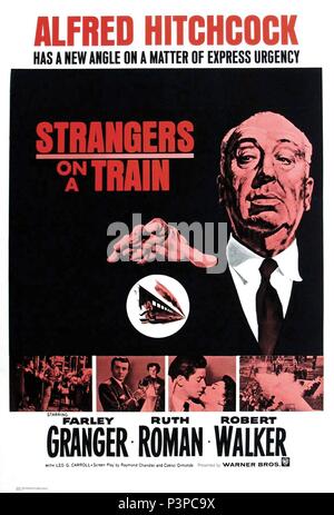 Titre original : STRANGERS ON A TRAIN. Titre en anglais : ÉTRANGERS SUR UN TRAIN. Film Réalisateur : Alfred Hitchcock. Année : 1951. Credit : Warner Brothers / Album Banque D'Images