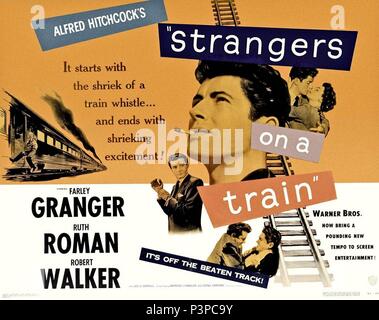 Titre original : STRANGERS ON A TRAIN. Titre en anglais : ÉTRANGERS SUR UN TRAIN. Film Réalisateur : Alfred Hitchcock. Année : 1951. Credit : Warner Brothers / Album Banque D'Images