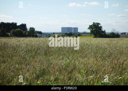 1950 Essex Bradwell centrale nucléaire hors d'utilisation en cours de démantèlement Banque D'Images