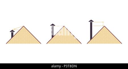 Ligne d'échappement d'air dans le toit. Illustration de Vecteur