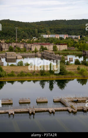 La Pologne, la Poméranie - bâtiment en ruine de nuclear power plant Zarnowiec Banque D'Images