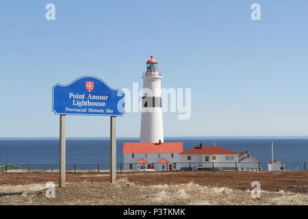 Historique phare de Point Amour Vue provinciale. Banque D'Images