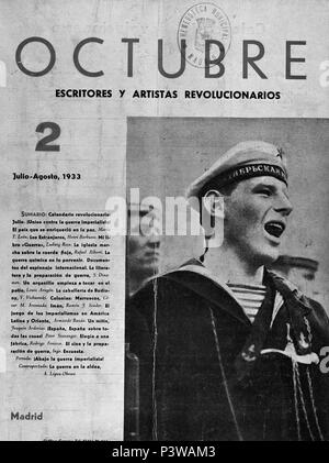 PORTADA DE LA REVISTA OCTUBRE agosto 1933. Emplacement : Teatro Real, MADRID, ESPAGNE. Banque D'Images