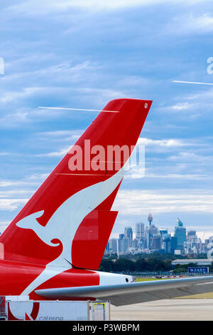 L'Australie, Nouvelle Galles du Sud, Qantas Airways, l'aéroport de Sydney, Banque D'Images