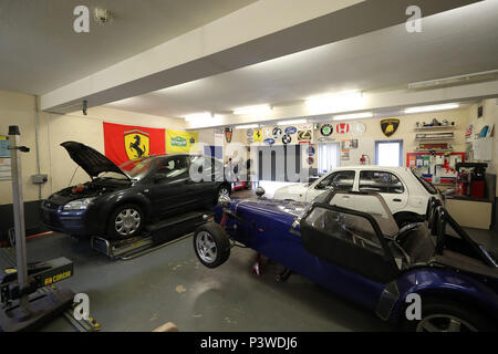 Une vue générale d'un work shop à Woodlands Centre de justice pour mineurs à Bangor, Co Down, Irlande du Nord. Banque D'Images