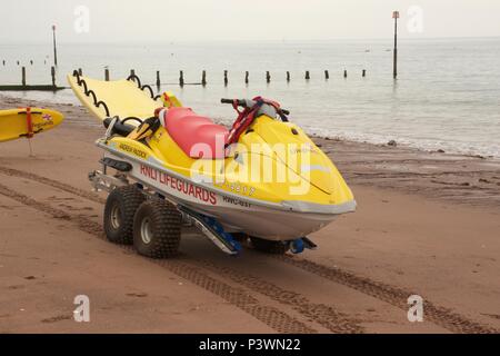 Un sauvetage de sauveteurs RNLI Buggy sur la plage de Teignmouth, dans le sud du Devon Banque D'Images