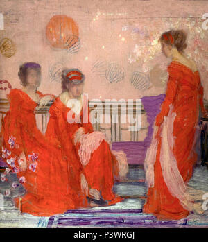 L'harmonie dans la couleur chair et Rouge, James Abbott McNeill Whistler, vers 1869, Musée des beaux-arts de Boston, Mass., USA, Amérique du Nord Banque D'Images