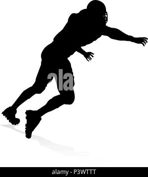 American Football Player Silhouette Illustration de Vecteur