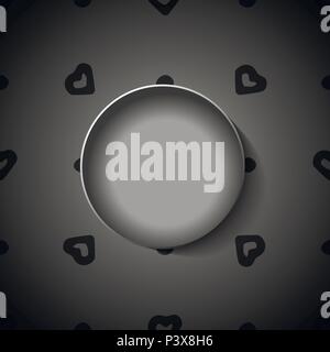 Plaque vierge volumétrique avec cœur les formes sur un arrière-plan. Illustration de Vecteur