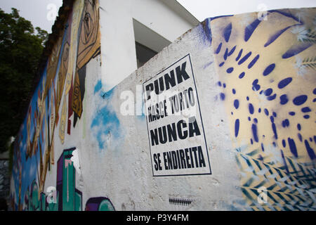 Beco do Batman situado na Vila Madalena, Zona oeste de São Paulo. Banque D'Images