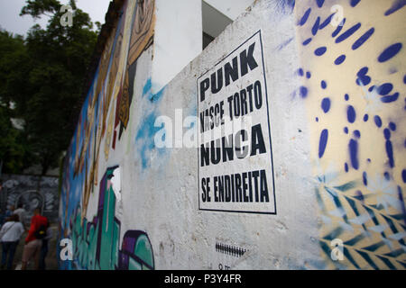 Beco do Batman situado na Vila Madalena, Zona oeste de São Paulo. Banque D'Images