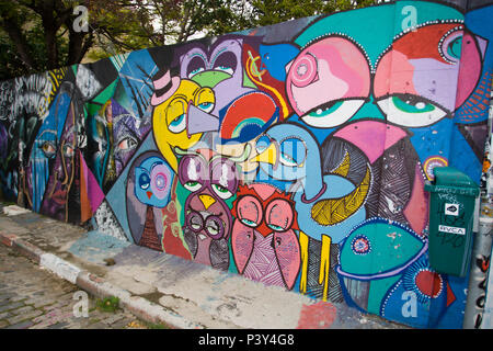 Beco do Batman situado na Vila Madalena, Zona oeste de São Paulo. Banque D'Images