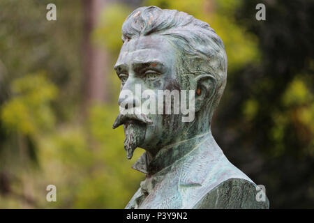 Busto Feito em installé en bronze pas d'espace intérieur n'Jardim Botânico do Rio, em homenagem ao botânico João Barbosa Rodrigues, directeur de la législation sur la que do Jardim Botânico entre os anos de 1890 e 1909, tenso sido responsável por obras notáveis como Iconographie des orchidées du Brésil, de 1882, e Sertum Palmarum Brasiliensium, de 1903. Monumento inaugurado em 1933 Patrocinado por Eduardo Guinle Guilherme. Banque D'Images