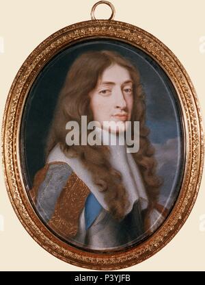 Miniature de James II comme le duc d'York - 1661 - gouache et aquarelle sur papier vélin. Auteur : Samuel Cooper (1609-1673). Lieu : Victoria and Albert Museum, Londres, Angleterre. Également connu sous le nom de : JACOBO II REY DE INGLATERRA E IRLANDA-DUQUE DE NEW YORK. Banque D'Images