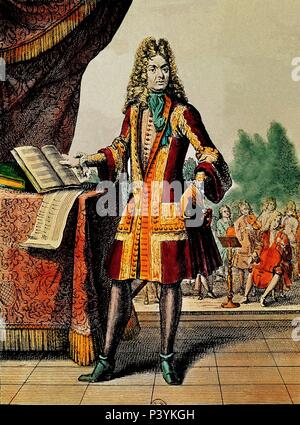 JEAN BAPTISTE Lully (1632-1687) le compositeur DE ORIGEN FRANCES ITALIANO CREADOR DE LA OPERA FRANCESA. Lieu : BIBLIOTHÈQUE NATIONALE. Banque D'Images