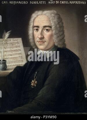 ALESSANDRO SCARLATTI (1660-1725) - compositeur ITALIANO - siglo XVIII. Auteur : anonyme. Emplacement : LICEO MUSICALE, BOLOGNE, ITALIE. Banque D'Images