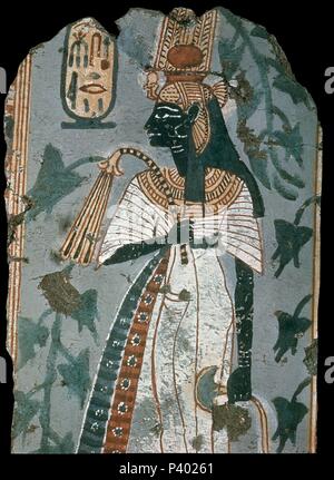 Reine Ahmose-Nefertari. La peinture murale de la tombe de Kinebu à Thèbes. c.1150 BC. 18ème dynastie. 43 cm. Londres, British Museum. Emplacement : BRITISH MUSEUM, LONDRES, ANGLETERRE. Banque D'Images