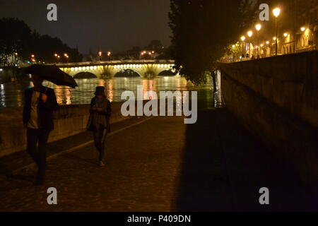 Les grandes crus à Paris - Les quais de Seine ne sont plus accessibles : l'eau est montée. Du Trocadéro à Bercy, en passant par la bibliothèque François Mitterrand, des quais Mauriac à l'Ile Saint Louis, un paysage jamais vu en février 2018 et 2016 Banque D'Images
