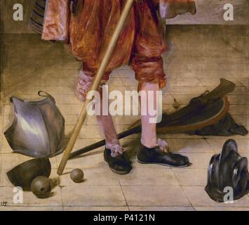 EL BUFON LLAMADO DON JUAN DE AUSTRIA - DETALLE DE LA MITAD CAUDALE - siglo XVII - BARROCO ESPAÑOL - NP 1200 - CONJUNTO 64118. Auteur : Diego Velázquez (1599-1660). Emplacement : Museo del Prado-PINTURA, MADRID, ESPAGNE. Banque D'Images