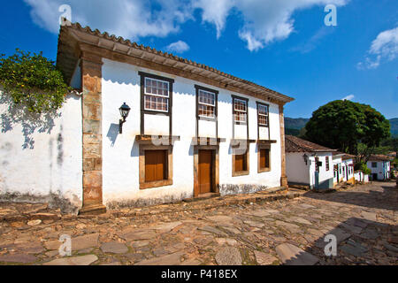 Tiradentes - MG Centro Histórico Cidade Histórica Rua Rua Pedras Tiradentes Minas Gerais Brésil Nordeste Banque D'Images