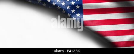 United States of American flag border isolé sur fond blanc Banque D'Images