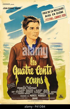 Titre original : les quatre cents coups. Titre en anglais : quatre cents coups, LA. Film Réalisateur : François Truffaut. Année : 1959. Credit : SEDIF, LES FILMS DU Frou-frou/JANUS / Album Banque D'Images