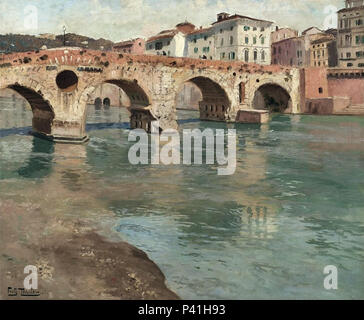 Frits Thaulow - Ponte Pietra Vérone 1 Banque D'Images