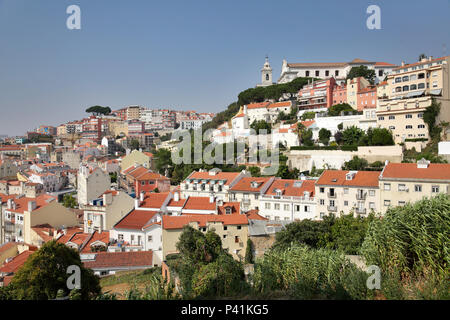 Lisbonne, Portugal, vue sur la vieille ville d'Alfama à Lisbonne Banque D'Images