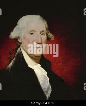 RETRATO DE GEORGE WASHINGTON (1732/1799) PRIMER PRESIDENTE DE LOS ESTADOS UNIDOS DE AMERICA - siglo XVIII. Auteur : Gilbert Stuart (1755-1828). Lieu : NATIONAL GALLERY, Washington D. C. Banque D'Images