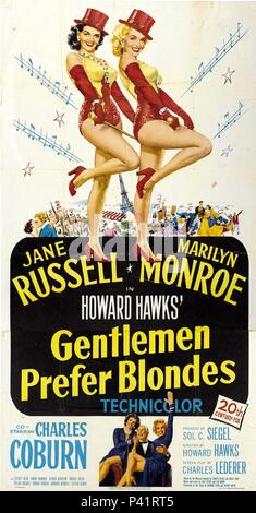 Titre original : hommes préfèrent les blondes. Titre en anglais : hommes préfèrent les blondes. Directeur du film : Howard Hawks. Année : 1953. Crédit : 20TH CENTURY FOX / Album Banque D'Images