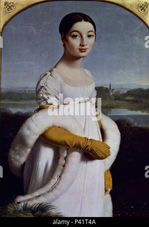 MADEMOISELLE RIVIERE - 1805 - O/g - 100x70 - NEOCLASICISMO FRANCES. Auteur : Jean Auguste Dominique Ingres (1780-1867). Lieu : MUSÉE DU LOUVRE-peintures, FRANCE. Banque D'Images