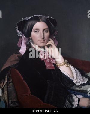 Madame Gonse - 1845 - 73x62 cm - Huile sur toile - néoclassicisme français. Auteur : Jean Auguste Dominique Ingres (1780-1867). Lieu : Musée Ingres, Montauban, FRANCE. Aussi connu sous : MADAME GONSE. Banque D'Images
