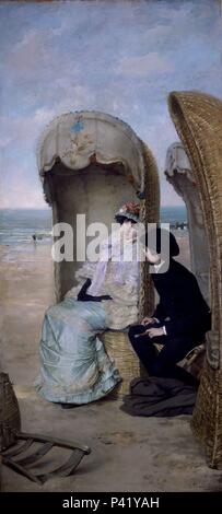 CONFESION - 1883 - OLEO/TABLA - 137x635 cm - NP 4537 - ROMANTICISMO ESPAÑOL. Auteur : VICENTE Palmaroli y Gonzalez (1834-1896). Emplacement : Museo del Prado-PINTURA, MADRID, ESPAGNE. Banque D'Images